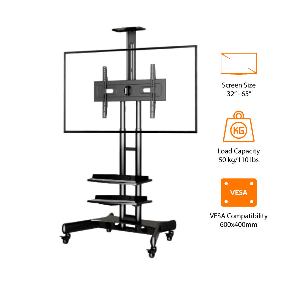 Mobile TV Stand with Wheels for 40"-70" Inch TV