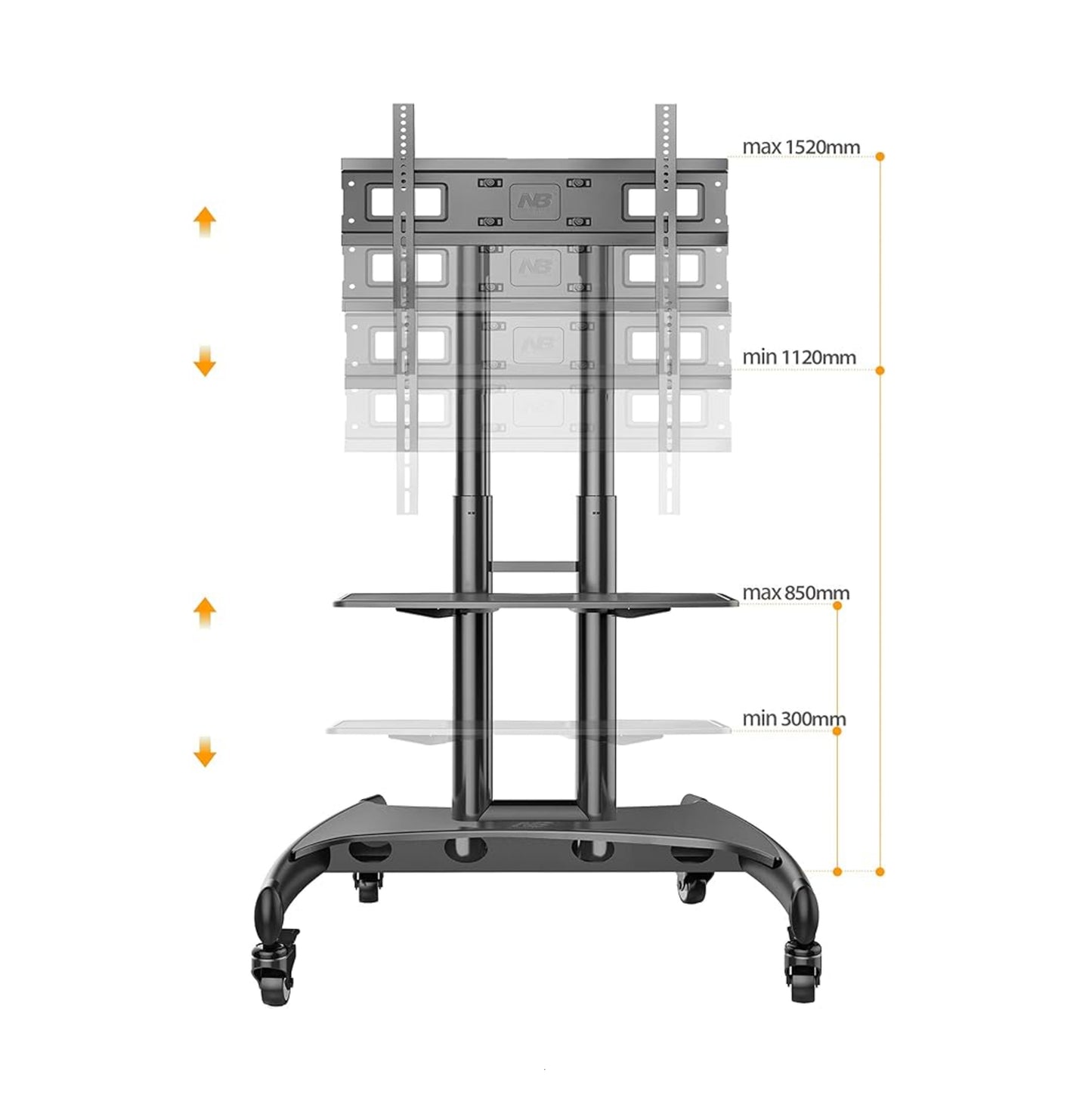 Mobile TV Stand with Wheels for 32"-75" TV