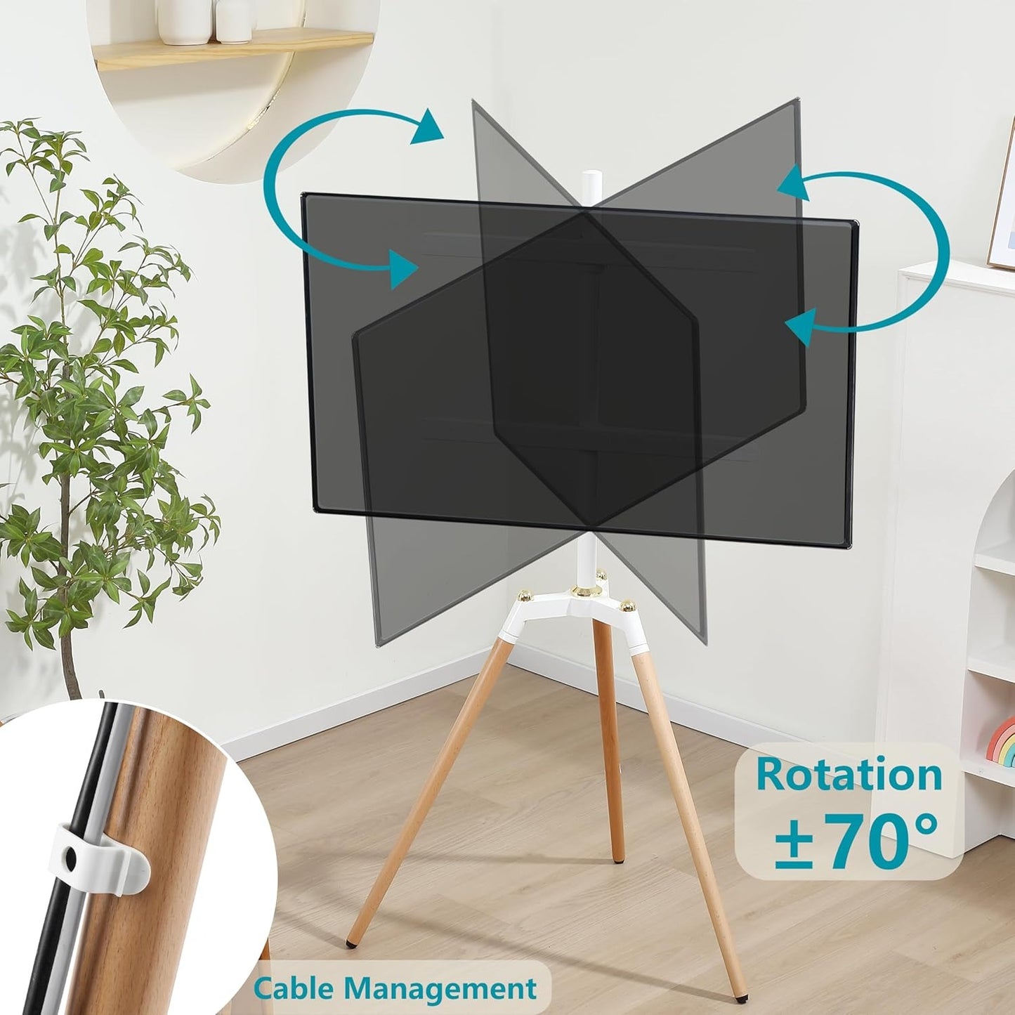 Tripod TV Floor Stand for 32–65 Inch Flat Screen TVs