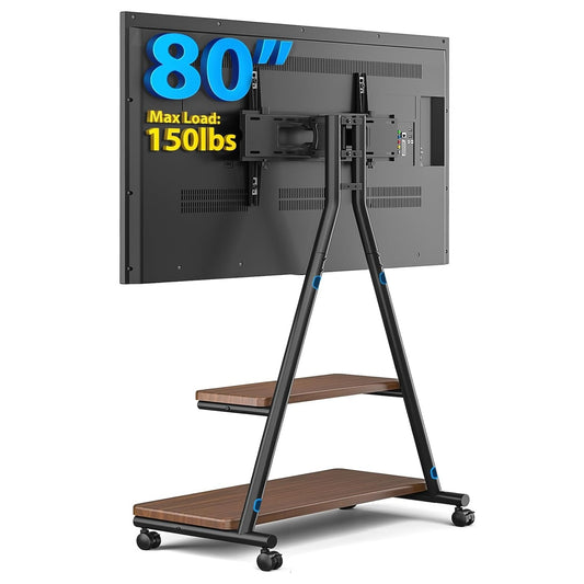 Heavy Duty Rolling TV Stand for 43-80 Inch TV