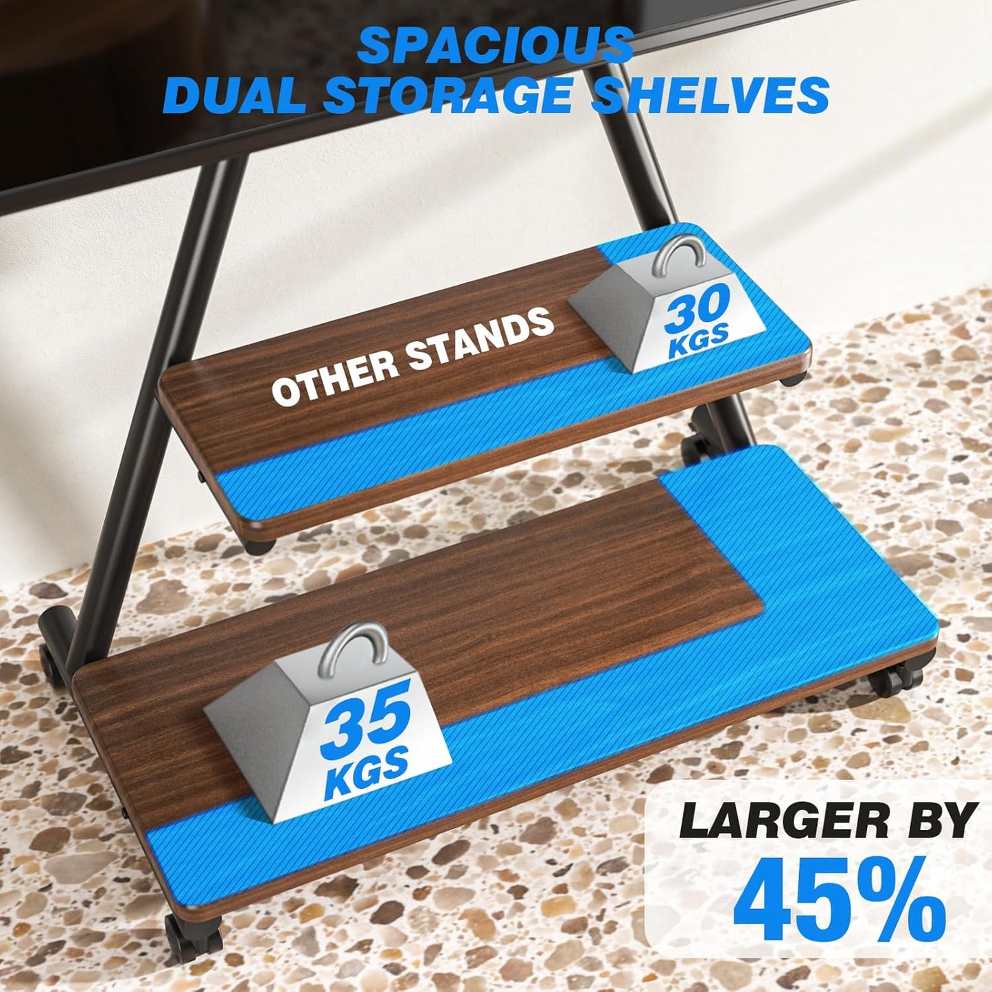 Heavy Duty Rolling TV Stand for 43-80 Inch TV
