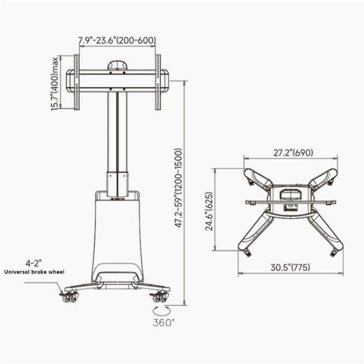 Motorized Floor TV Stand for 55–85 Inch TV