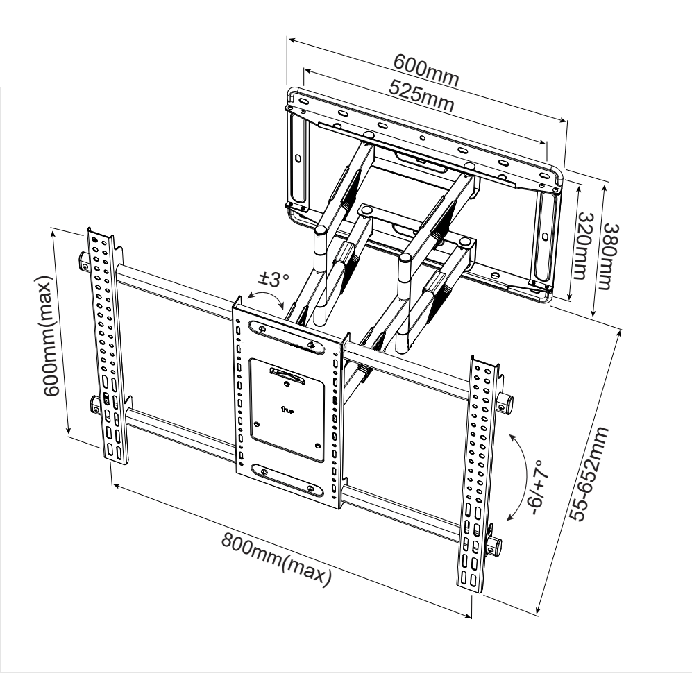 Full Motion TV Wall Mount for 75"-120" TV