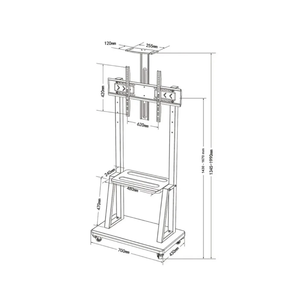 Mobile TV Stand with Wheels For 32"-80" TV