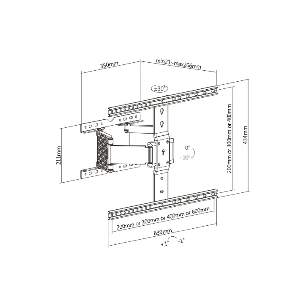Double Arms Swivel TV Wall Mount for 37"-80" TV