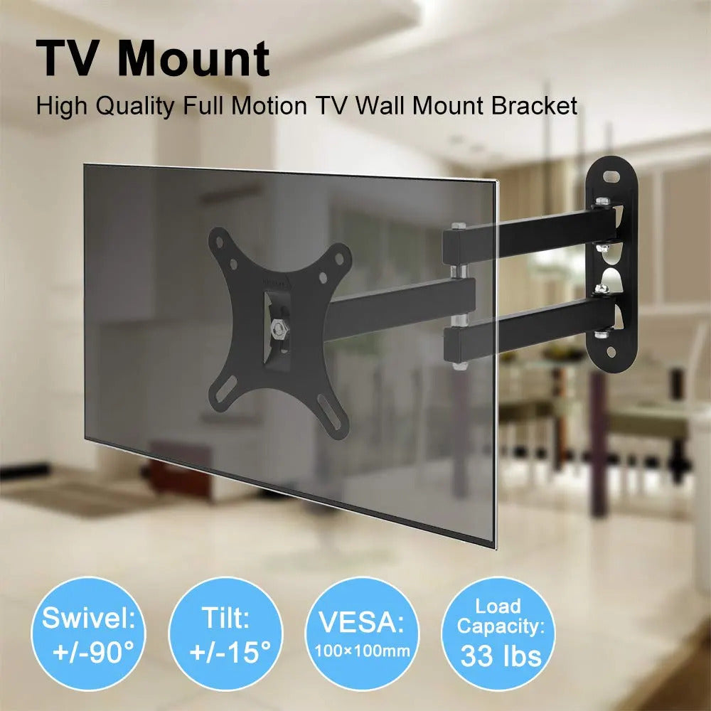 Single Arm Swivel TV Wall Bracket for 14"-32" TV