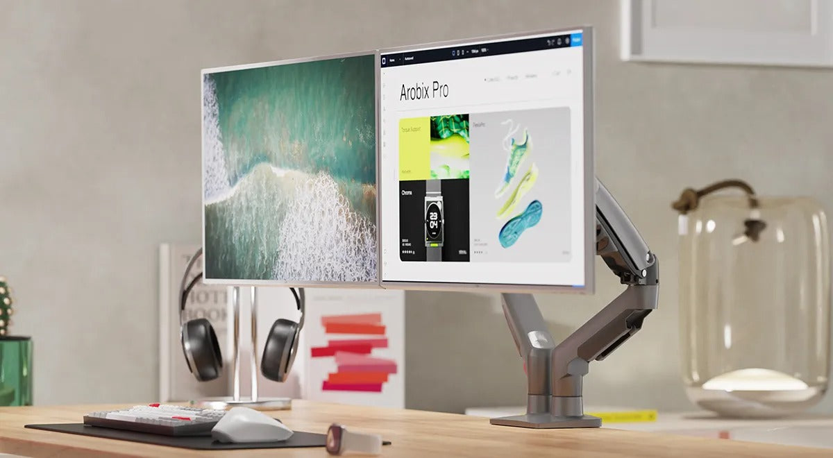 Dual Monitor Arm for Two 17"-27" monitors F160