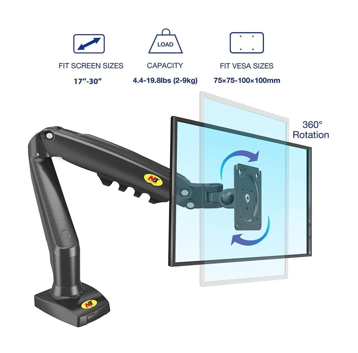 Single Monitor Arm for 17″-30″ monitor