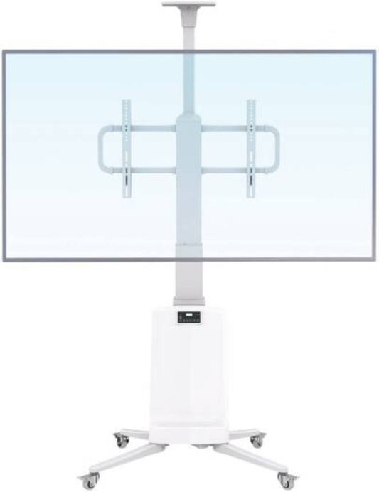 NB ERGONOMIC Motorized TV Floor Stand TW85 for 55″ to 85″ TV White