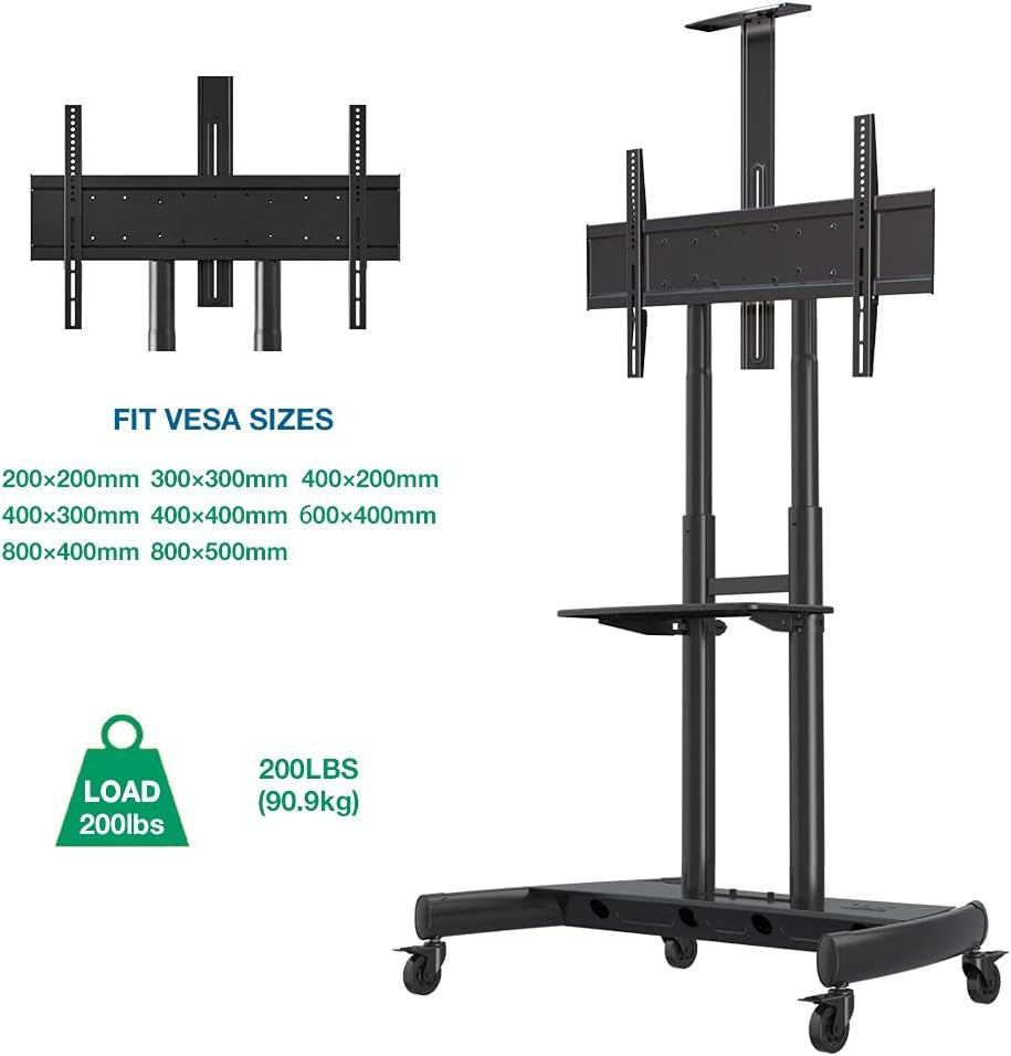 Heavy Duty Mobile TV Cart for 55–90 Inch TV Screens