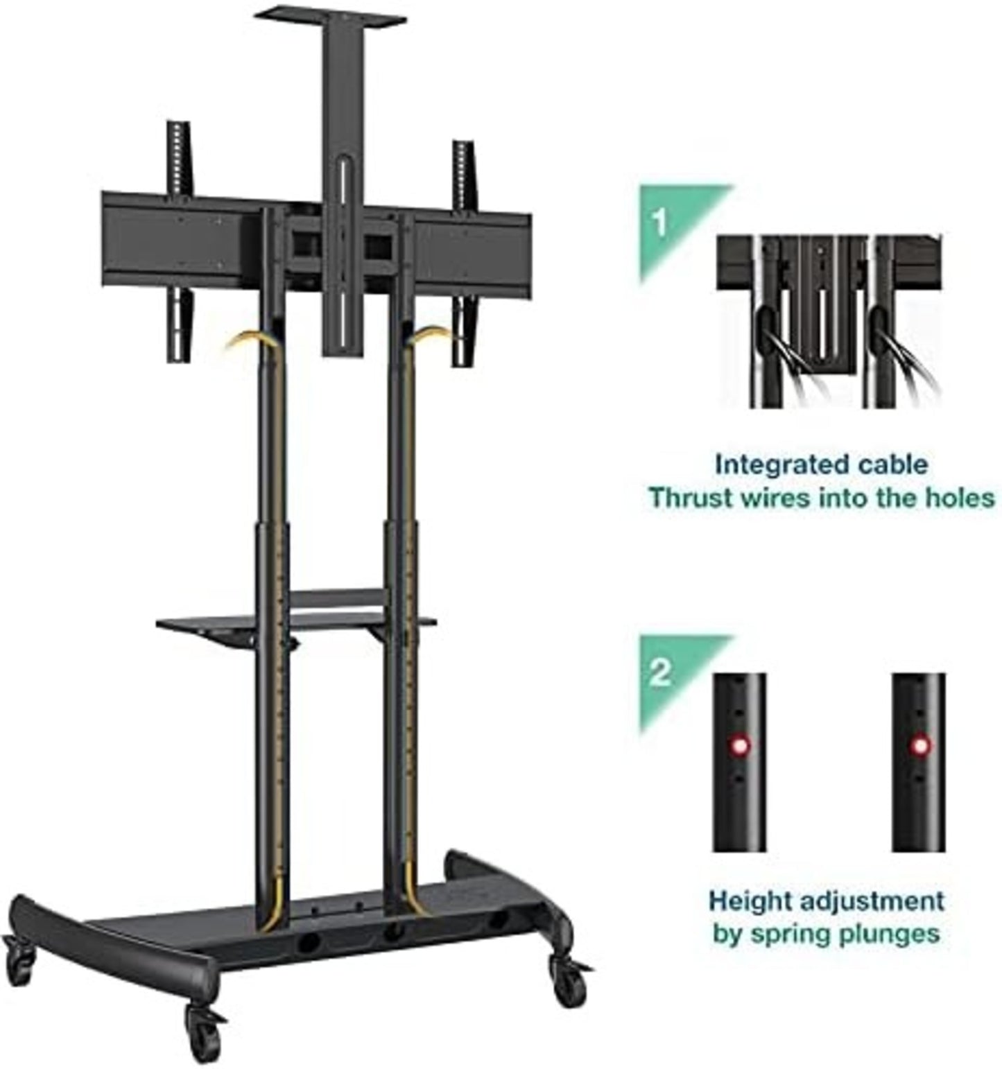 Heavy Duty Mobile TV Cart for 55–90 Inch TV Screens