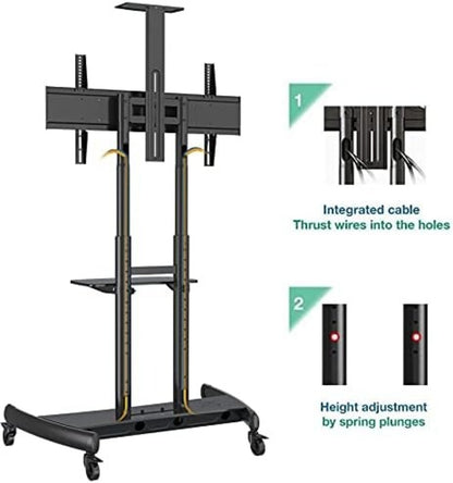 Heavy Duty Mobile TV Cart for 55–90 Inch TV Screens