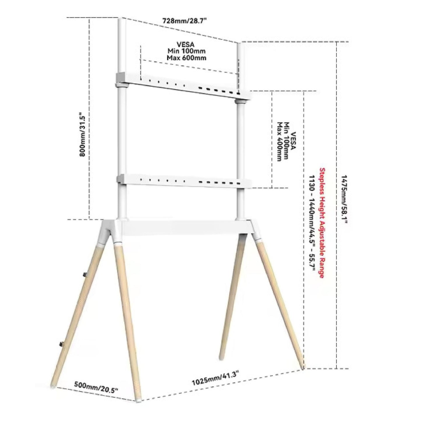 Four-Legged Easel TV Stand for 32 to 75 Inches TV