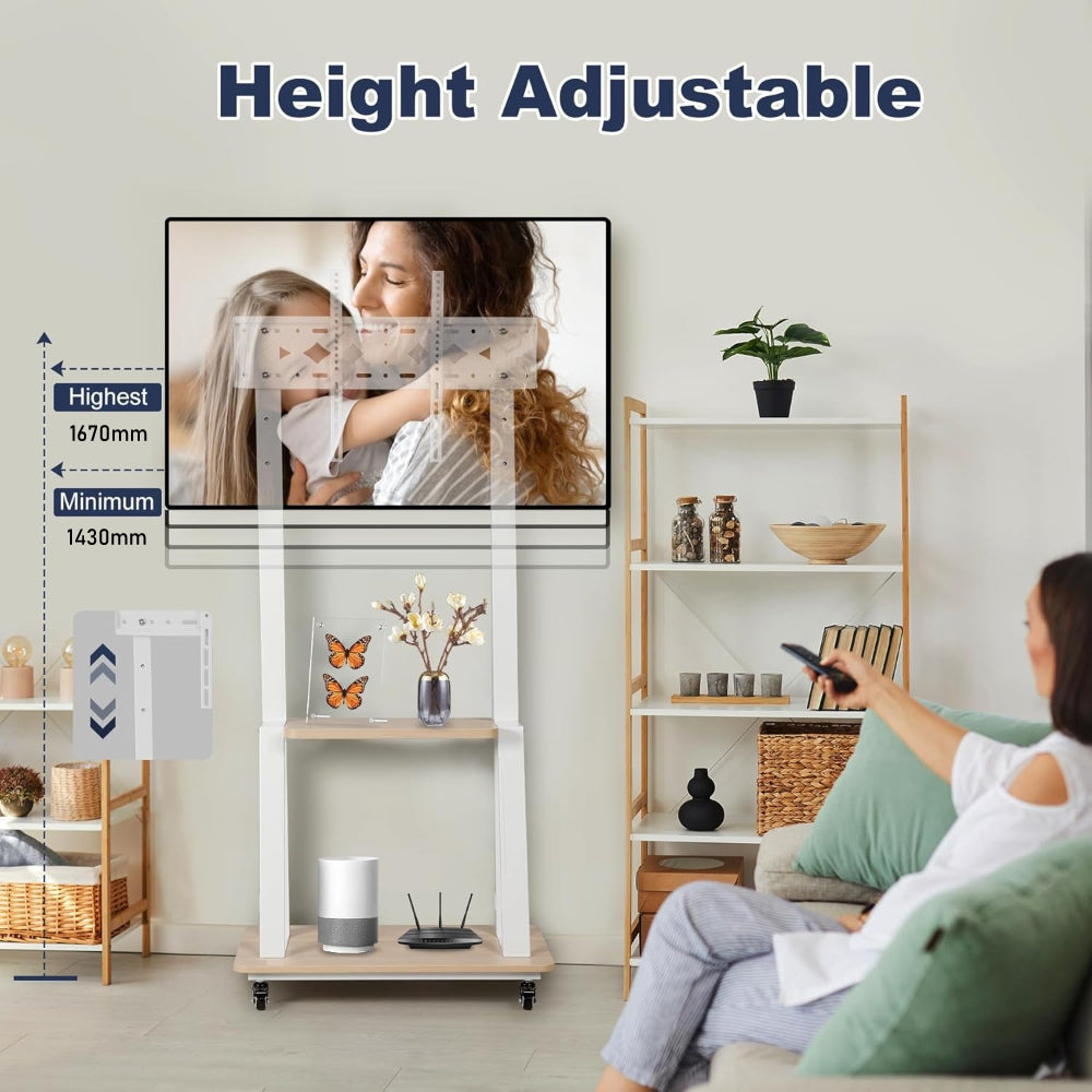 Mobile TV Stand with Wheels For 32"-80" TV