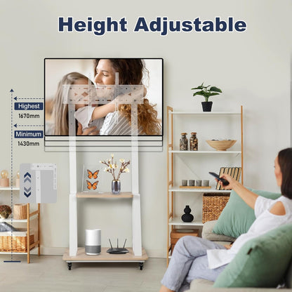 Mobile TV Stand with Wheels For 32"-80" TV
