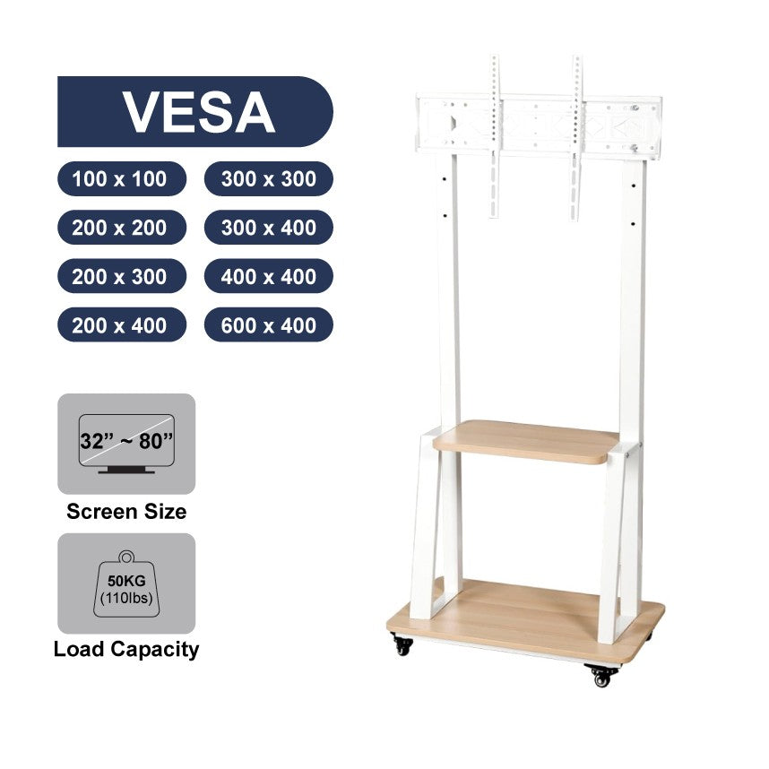 Mobile TV Stand with Wheels For 32"-80" TV