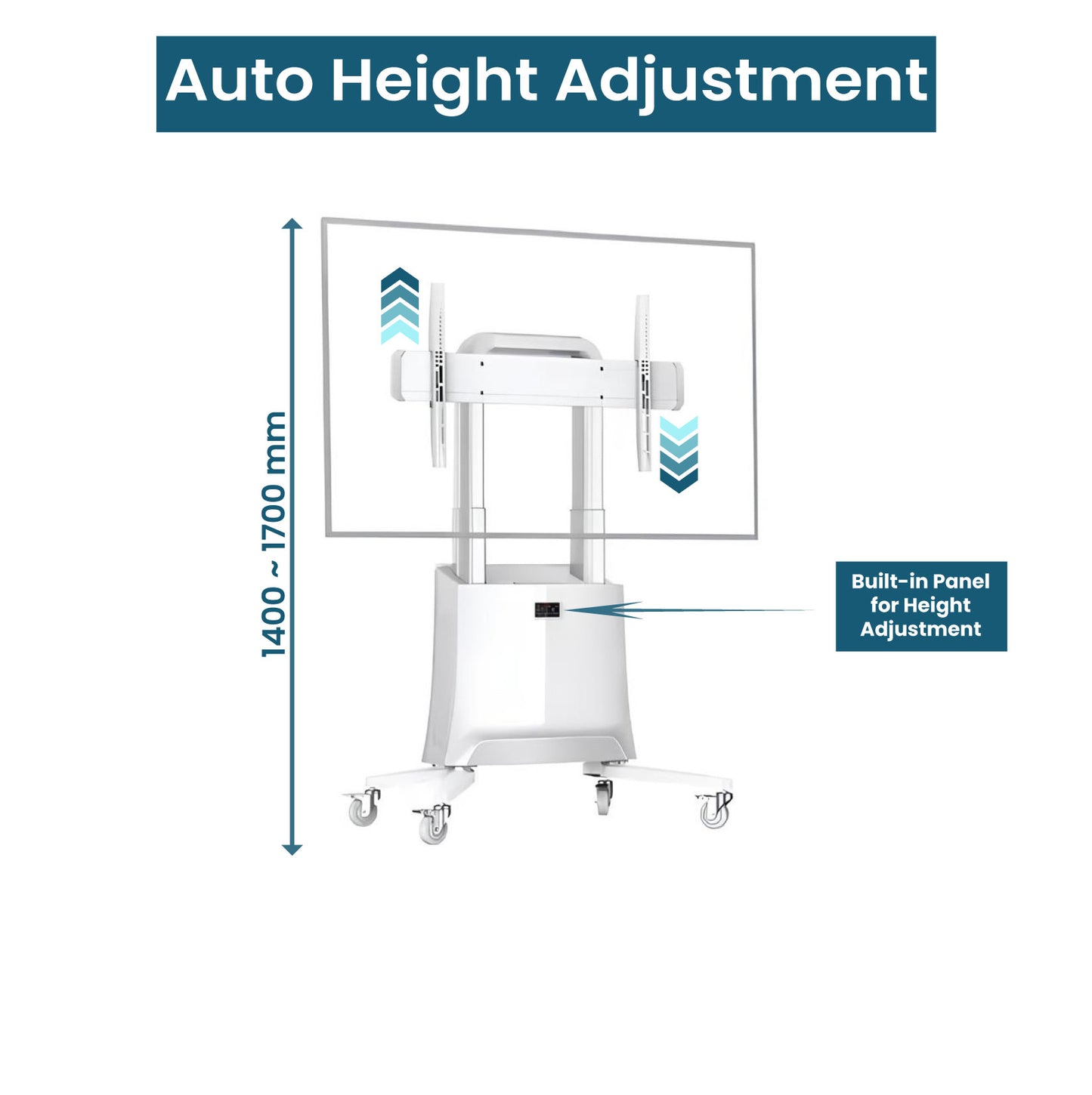 Motorized Height Adjustable TV Cart for 75–120 Inch Displays