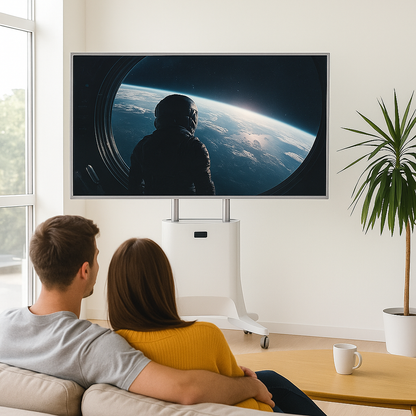 Motorized Height Adjustable TV Cart for 75–120 Inch Displays