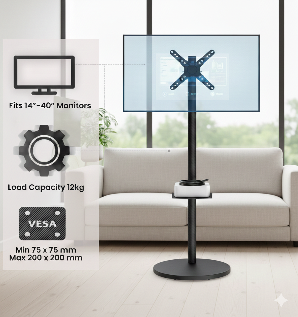 Mobile Monitor Stand for 14–40 Inch Screens