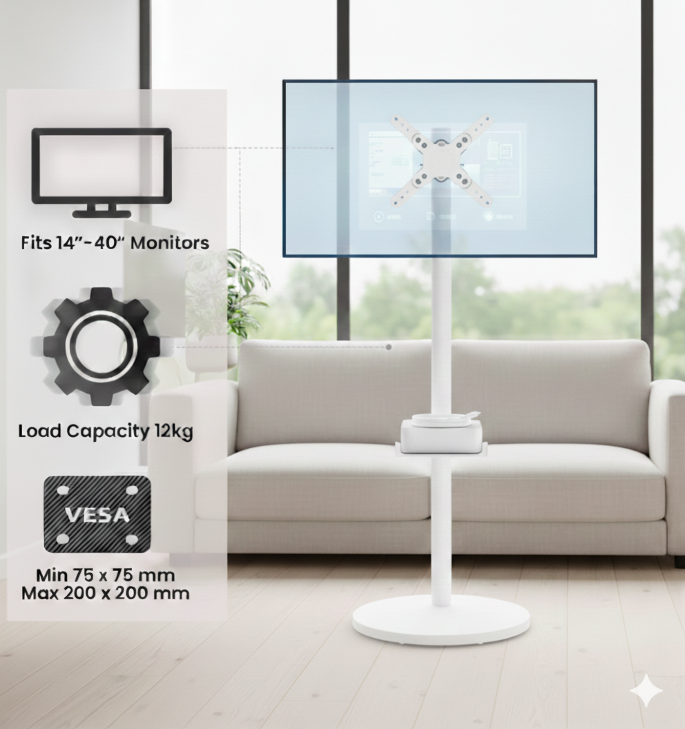 Mobile Monitor Stand for 14–40 Inch Screens