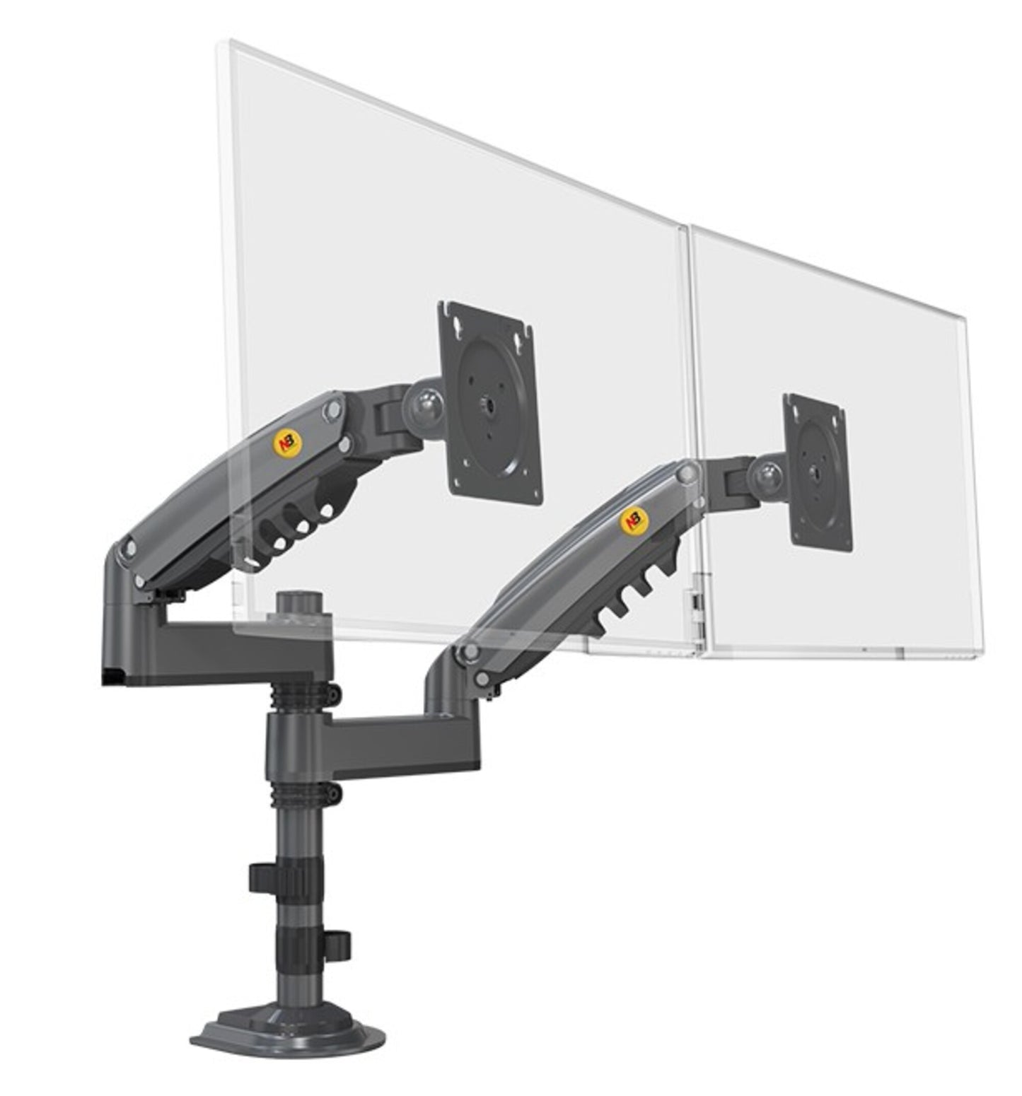 NB ERGONOMIC Dual Monitor Arm for Two 17″-27″ monitors H180 Black