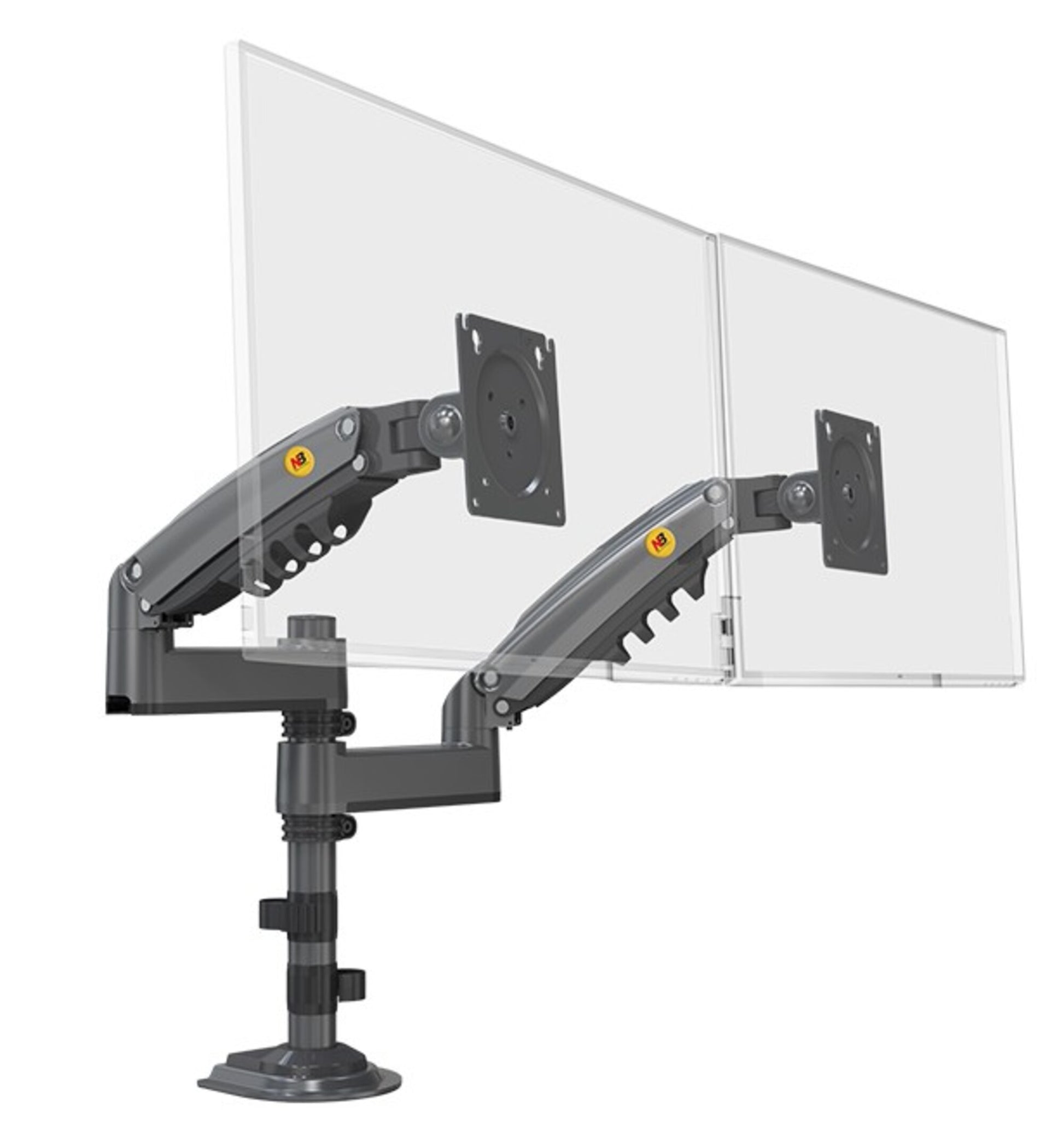 NB ERGONOMIC Dual Monitor Arm for Two 17″-27″ monitors H180 Black