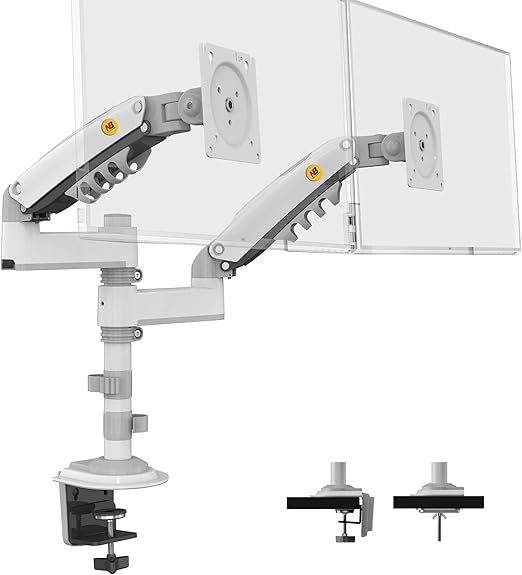 NB ERGONOMIC Dual Monitor Arm for Two 17″-27″ monitors H180 Black
