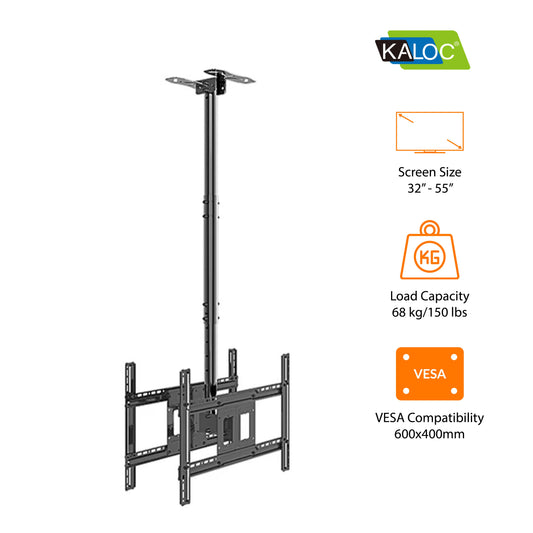 Double Panel Ceiling TV Mount for 32"–55" LCD/LED/Plasma TVs