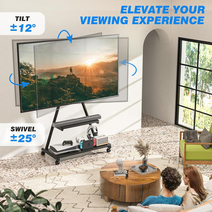Heavy Duty Rolling TV Stand for 43-80 Inch TV