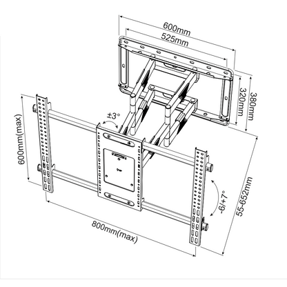 Full Motion TV Wall Mount for 75"-120" TV