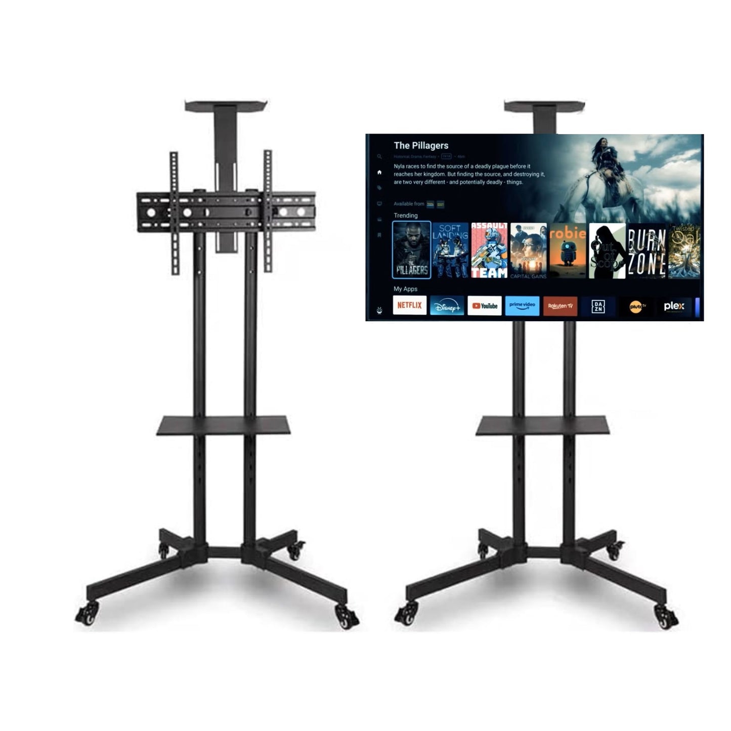 Mobile TV Stand with Wheels for 32"-65" TV