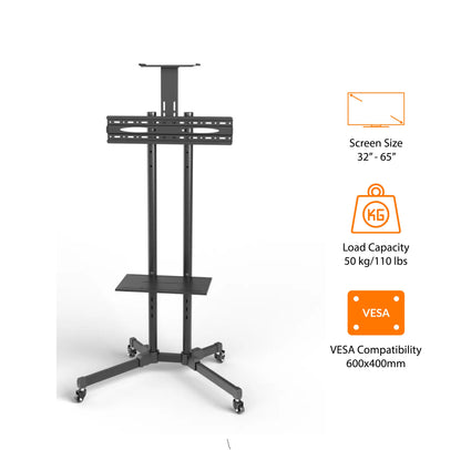Mobile TV Stand with Wheels for 32"-65" TV