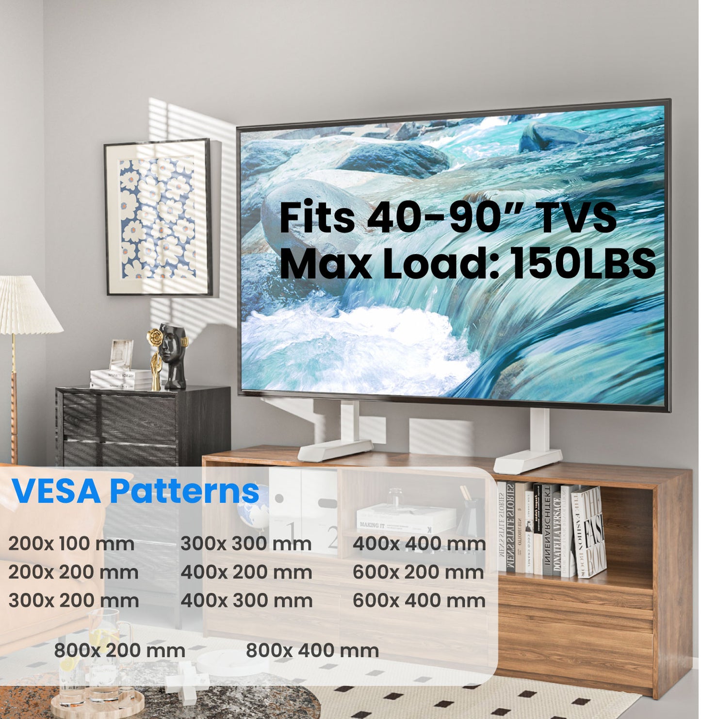 Tabletop TV Stand Steel TV Legs for 55 to 90 Inch TV