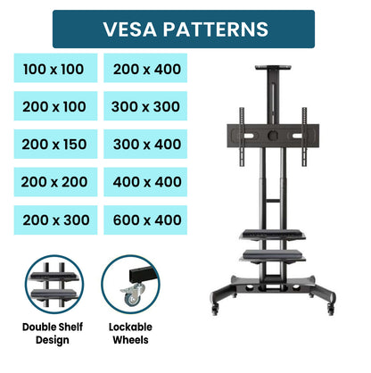 Mobile TV Stand with Wheels for 40"-70" Inch TV
