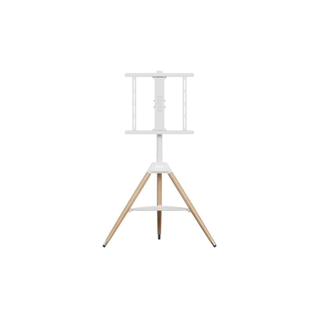 Tripod TV Floor Stand with Wooden Legs for 32–65 Inch Flat Screen TVs