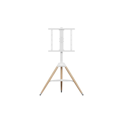 Tripod TV Floor Stand with Wooden Legs for 32–65 Inch Flat Screen TVs