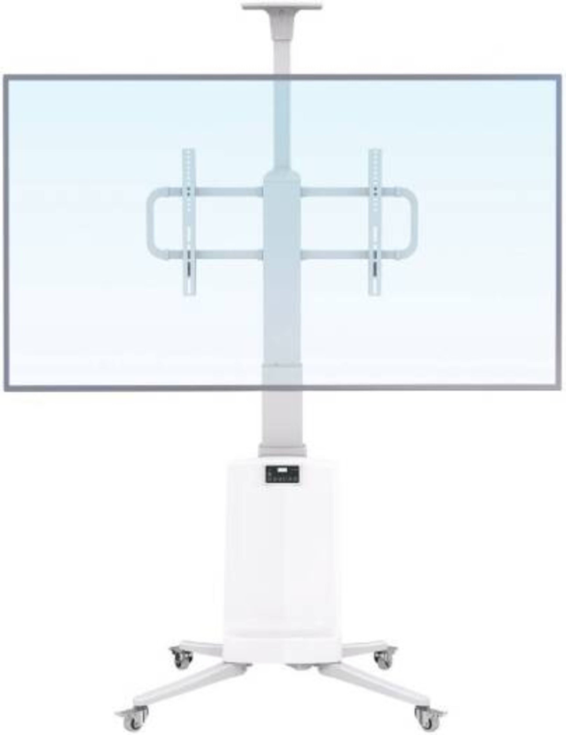 NB ERGONOMIC Motorized TV Floor Stand TW85 for 55″ to 85″ TV White