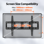 Fixed wall mount for tvs up to 100 inch- 100F