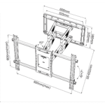 BEETEC Heavy-Duty Full Motion TV Wall Mount for 75–120" TVs, 130kg Capacity, VESA 900×600mm, ±60° Swivel & ±3° Tilt