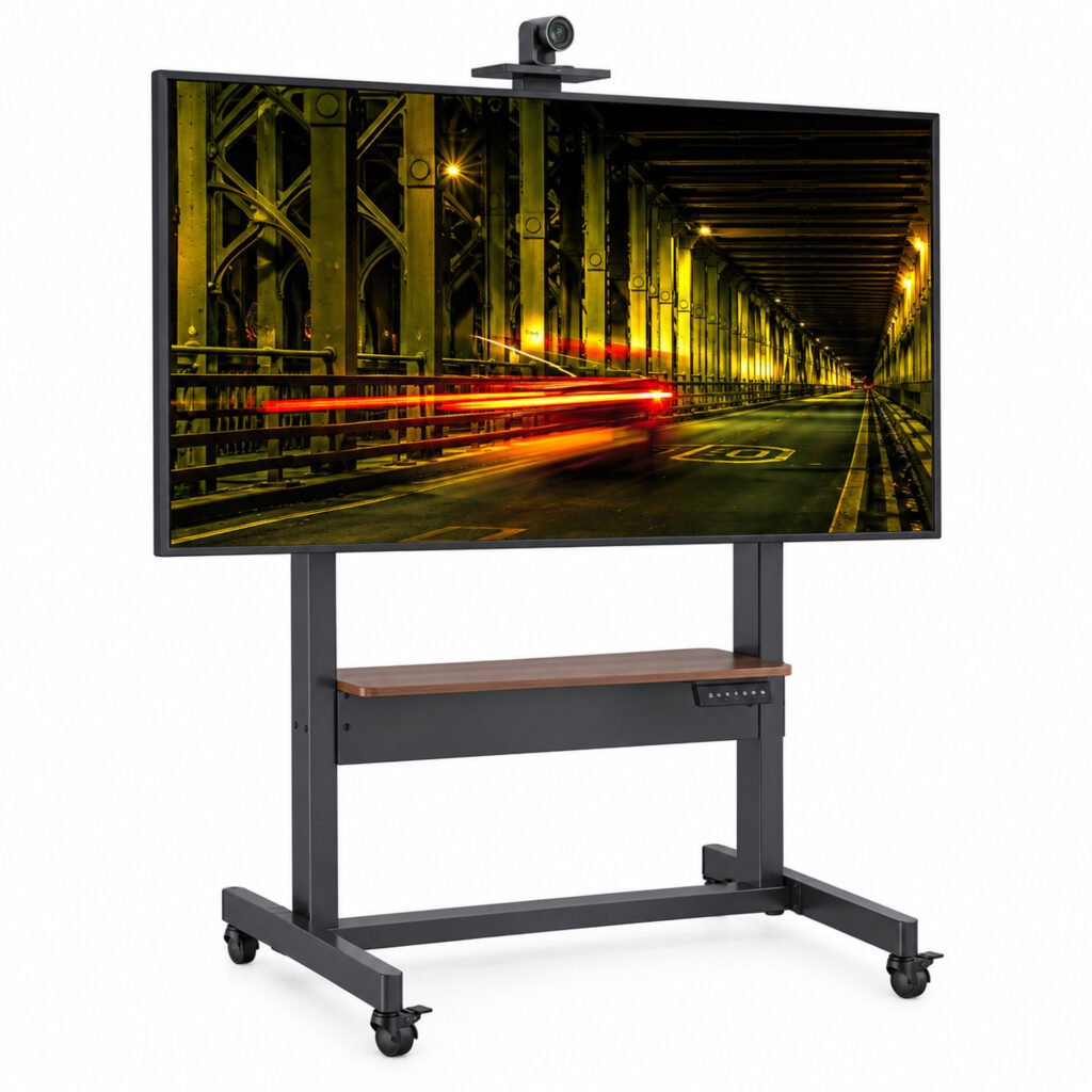 motorized tv stand for 37 to 100 inch tv black